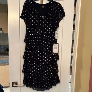 SLNY Navy Midi Dress